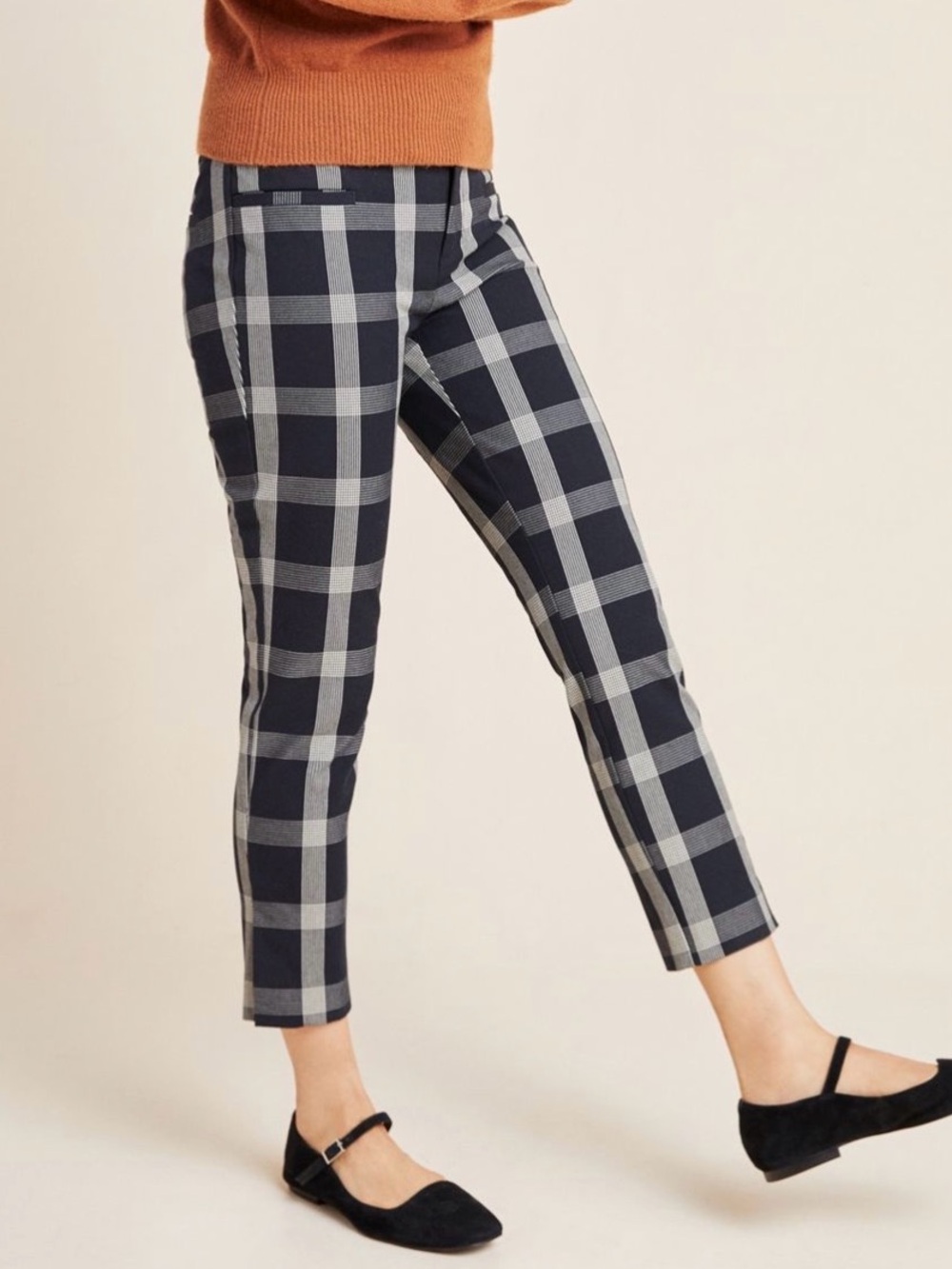 Anthropologie Essential Slim Trousers in Windowpane